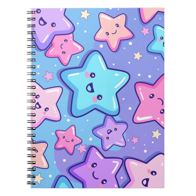 Cute Happy Stars  Anteckningsbok (Framsidan)