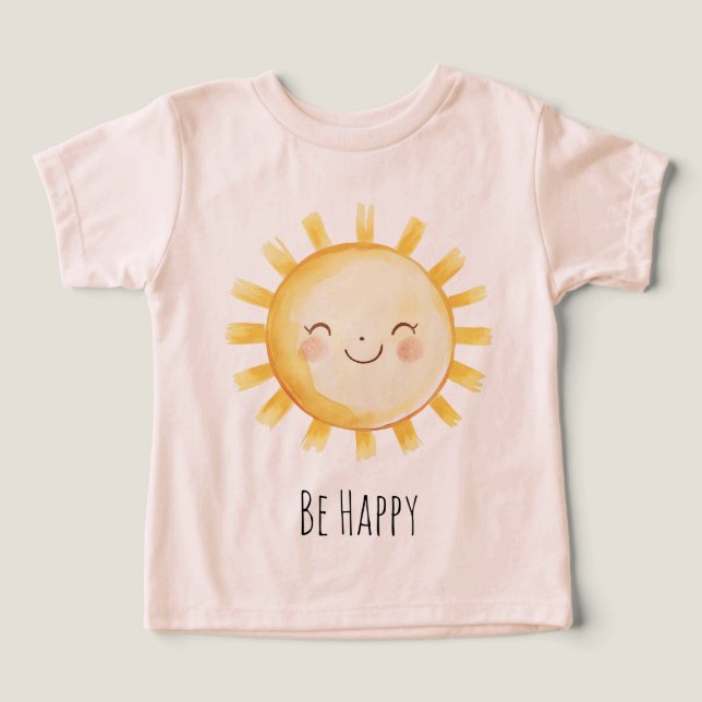 Cute Happy Sun  T Shirt (Design Framsida)