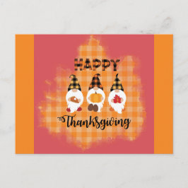 Cute Happy thanksgiving Gnomes Vykort