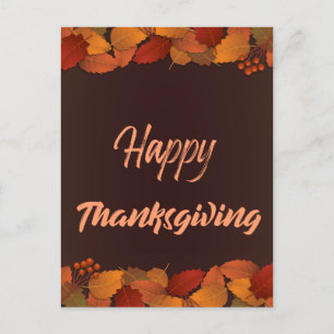 Cute Happy thanksgiving med Löv hösten Helg Vykort