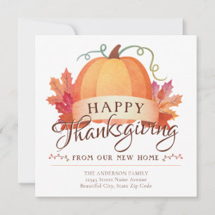 Cute Happy thanksgiving Ny adress Pumpkin Flytta Meddelande