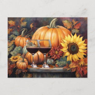 Cute happy thanksgiving Vin Land Helg Vykort