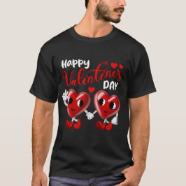Cute Happy Valentine Day Heart Kärlek par T Shirt
