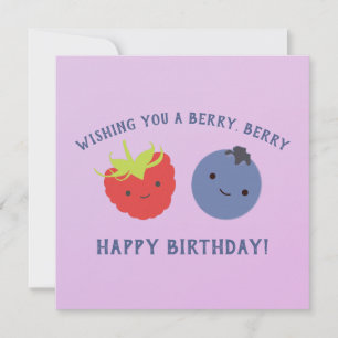 Cute har berry Grattis på födelsedagen Kawaii Berr Kort