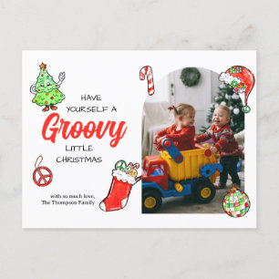 Cute har dig själv ett groovy Little julfoto Helg Vykort