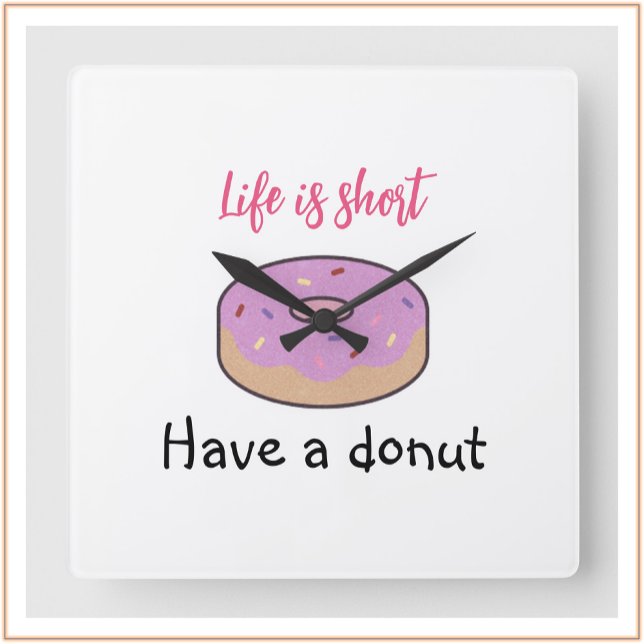 Cute har Donut Fyrkantig Klocka (Skapare uppladdad)