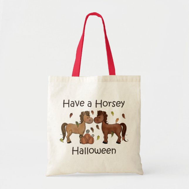 Cute har en Horsey Halloween Horse Tygkasse (Framsidan)