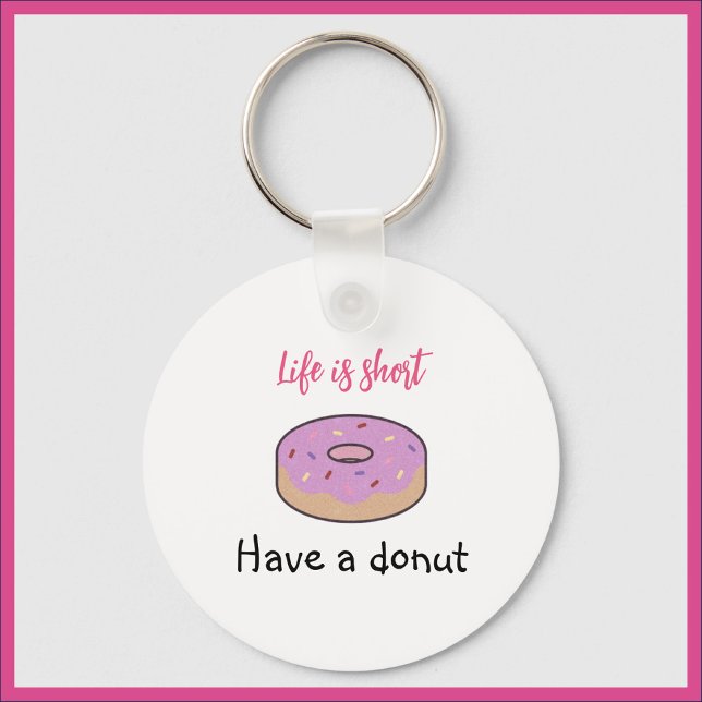 Cute har en Rosa och svart donut Nyckelring (Skapare uppladdad)