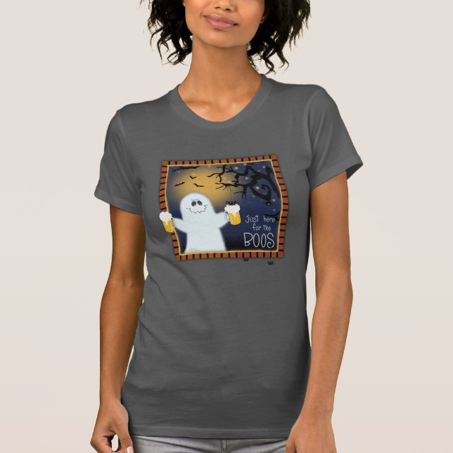 Cute här för Boos Halloween Ghost Beer T Shirt (Framsida)