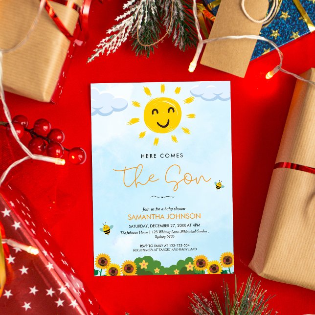 Cute här kommer inbjudan till Sonys babyskor (Skapare uppladdad)