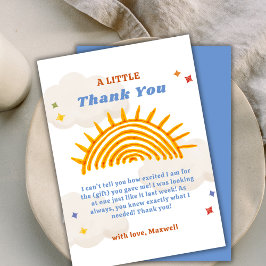 Cute här kommer Son Sunshine Baby Shower Tack Kort