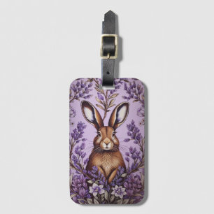 Cute Hare med Lavender William Morris inspirerad Bagagebricka