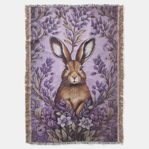 Cute Hare med Lavender William Morris inspirerad Filt