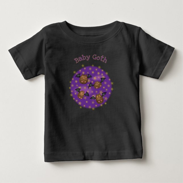 Cute hårig fladdermöss baby goth Black T-shirt (Framsida)