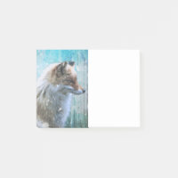Cute Hårig Fox på Blue Grunge Background
