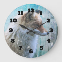 Cute Hårig Fox på Blue Grunge Background