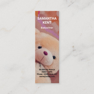 Cute Hårig Nalle Babybarnvakt Mini Visitkort