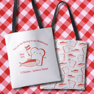 Cute Haring en Wittebrood Leidens ontzet rood med Tygkasse