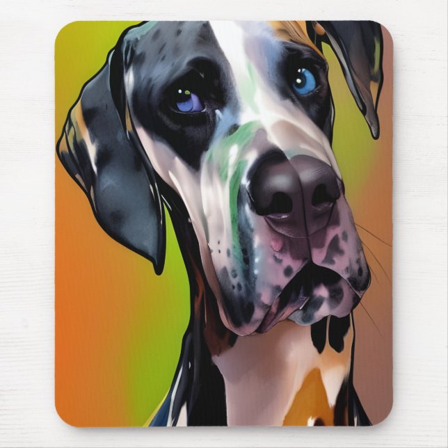 Cute Harlequin Great dane Musmatta (Framsidan)
