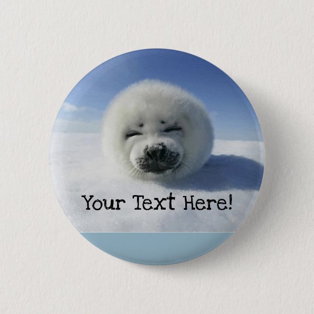Cute Harp Seal Knapp (Framsida)