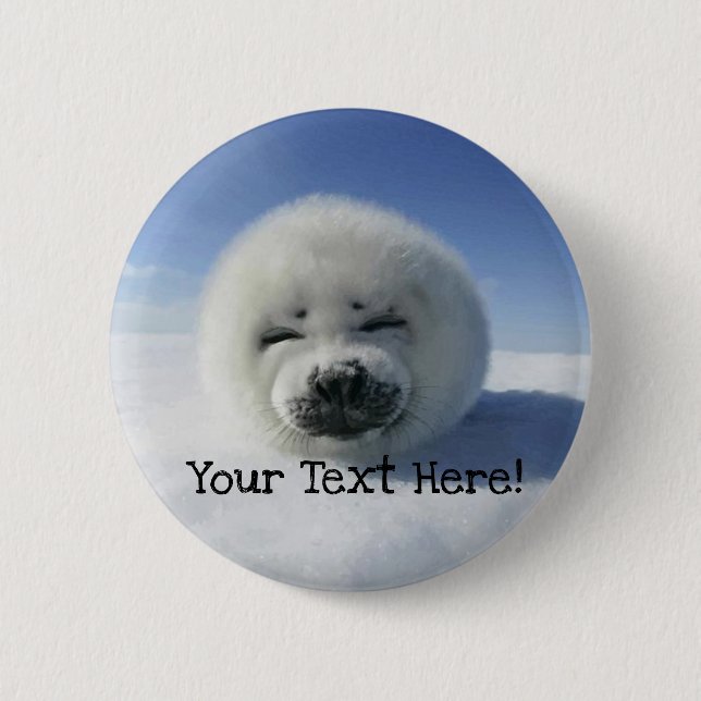 Cute Harp Seal Knapp (Framsida)