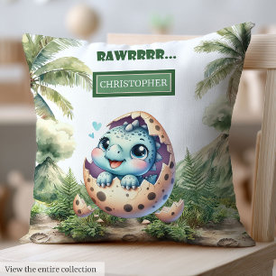 Cute Hatching snart Baby Dinosaur-Personligen Kudde