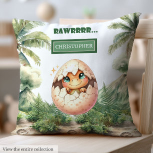Cute Hatching Soon Baby Dinosaur Personlig Gift Kudde