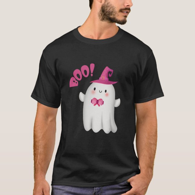 Cute Haunted Ghost Halloween Horror Halloween T Shirt (Framsida)