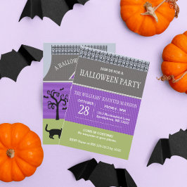 Cute Haunted House Halloween-inbjudan Inbjudningar