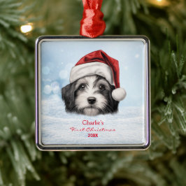 Cute Havanese Hund Santa Hat Personlig Julgransprydnad Metall