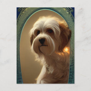 Cute Havanese Puppy Hund vykort