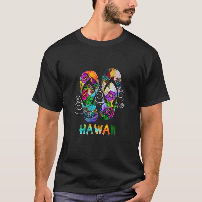 Cute Hawaii Beach Flipflops Hawaiian Island Cruise T Shirt (Framsida)