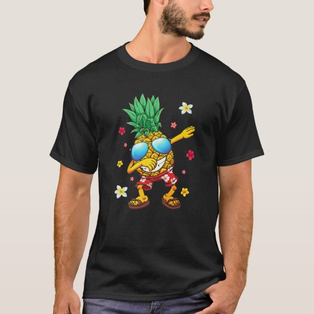 Cute Hawaiian Dabbing Pineapple Hawaii Beach Summe T Shirt (Framsida)