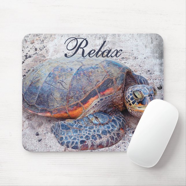 Cute Hawaiian Honu Sea Turtle Photo Sloute Quote  Musmatta (Med mus)