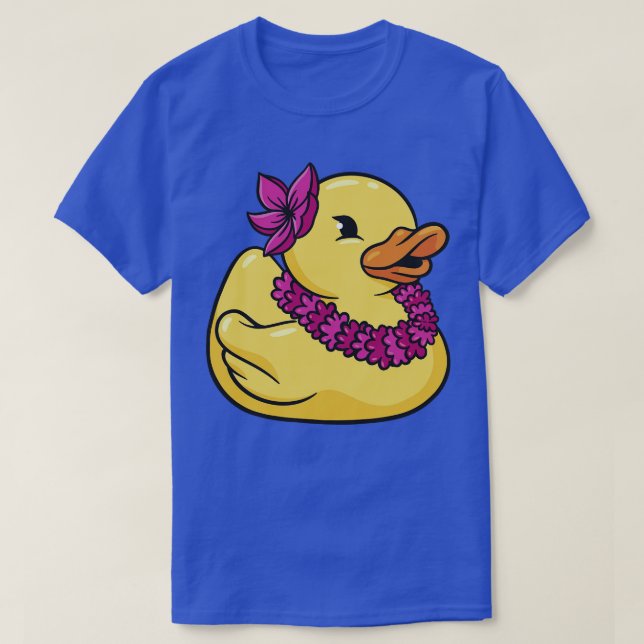 Cute Hawaiian Luau Rubber Ducky T Shirt (Design framsida)
