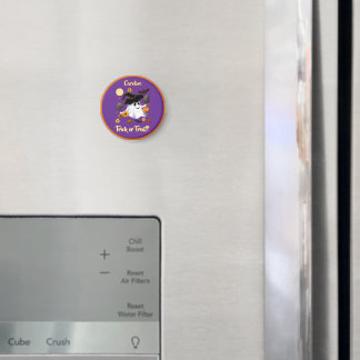 Cute häxspöke bus eller godis kyrkogård magnet