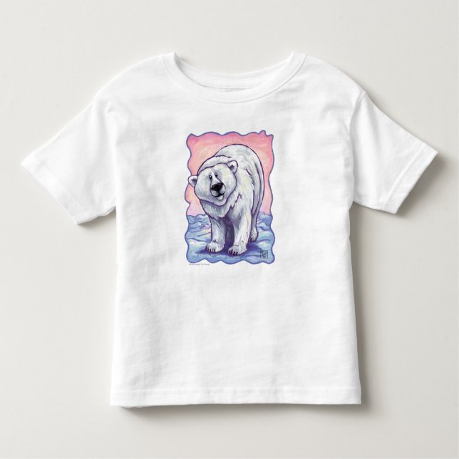 Cute Head and Svan Polar Bear T-Shirts (Framsida)