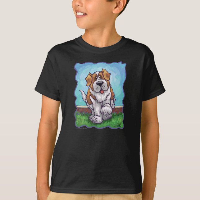 Cute Head och Svan St. Bernard Kids T-Shirts (Framsida)