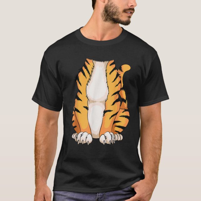 Cute Headless Tiger Costume Halloween Funny Animal T Shirt (Framsida)