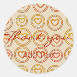 Cute Hearners Tack för Bröllop Thanksgiving Sticke Runt Klistermärke