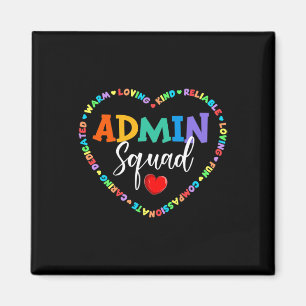Cute Heart Admin Squad Roligt Första skoldagen Magnet