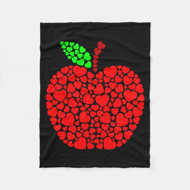 Cute Heart Apple Red Men Women Funny Valentine Gif Fleecefilt (Framsidan)