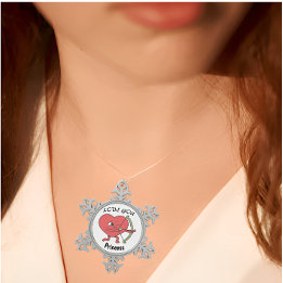 Cute Heart Archer med "Kärlek You Princess Design" Snöflinga Pewter Julgransprydnad