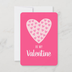 Cute Heart "Be min Valentine" Personlig Namn Anteckningskort