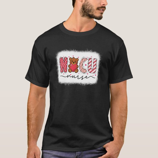Cute Heart Bear Neonatal ICU Nurse NICU Nurse Vale T Shirt (Framsida)