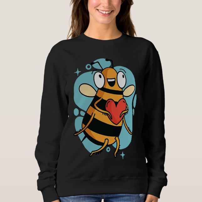 Cute Heart Bee Beekeeper Valentine's Day T Shirt (Framsida)