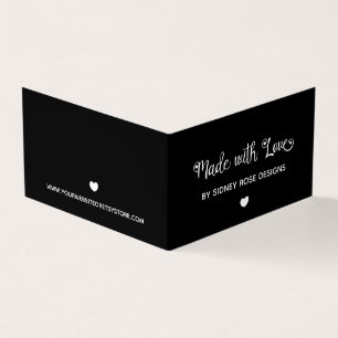 Cute Heart Black Made med Kärlek-Märkre Visitkort