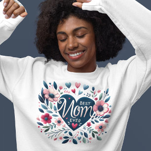 Cute Heart & Blommigt Bästa Mamma någonsin T Shirt