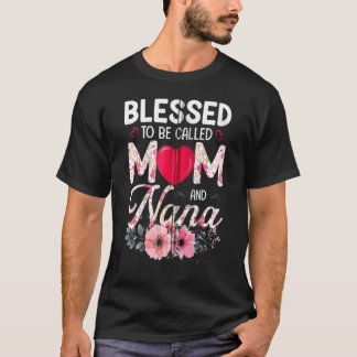 Cute Heart-Blommigt välsignad för att kallas Mamma T Shirt
