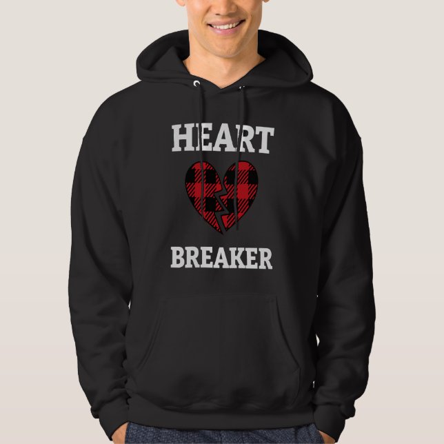 Cute Heart Breaker Valentine's Day Romance Valenti Hoodie (Framsida)
